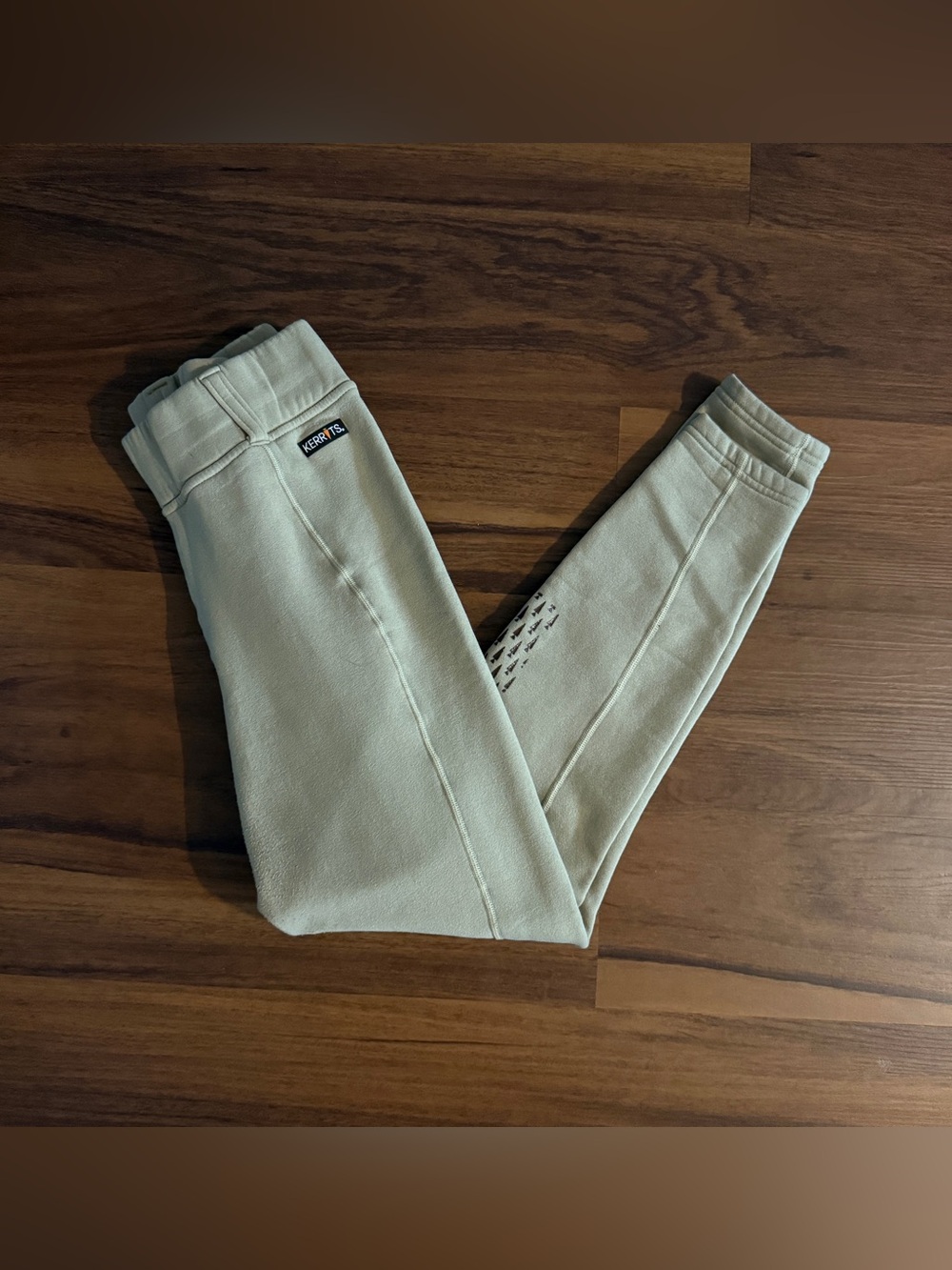 Women’s Medium Tan Kerrits Knee Patch Winter Horseback Riding Tights Breeches. S